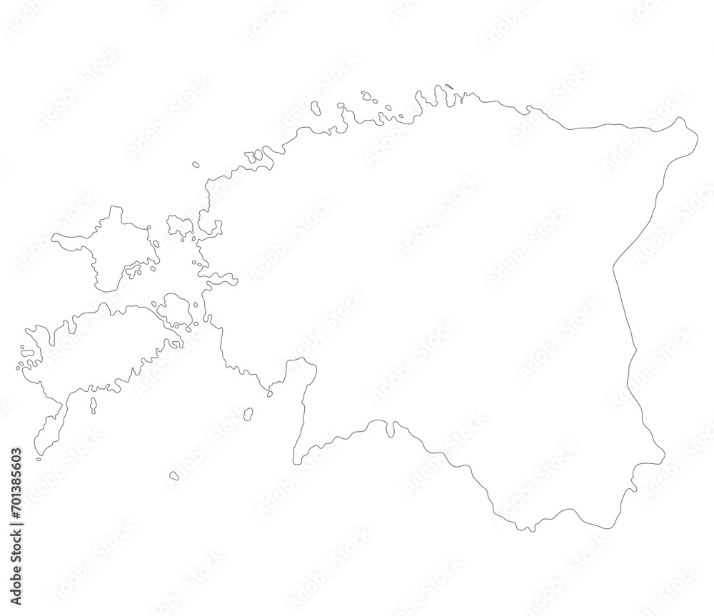 Estonia map. Map of Estonia in white color Estonia map. Map of Estonia in white color