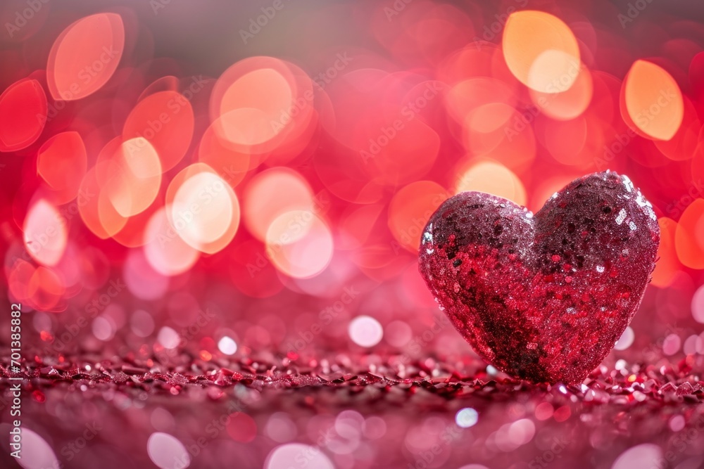 Glamorous heart. Background with selective focus and copy space