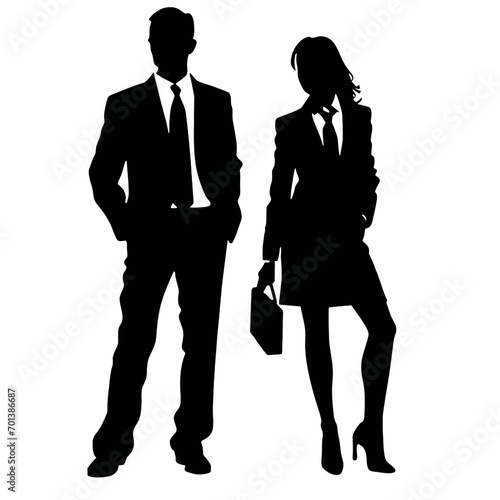 Business People Silhouette Vector Art 