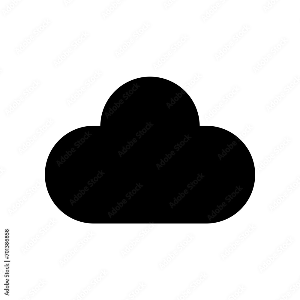 Cloud icon in filled glyph style. Simple weather vector illustration — pixel-perfect icon. Cloud icon in filled glyph style. Simple weather vector illustration — pixel-perfect icon.