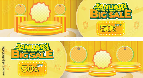 January 1 1 Big sale banner discount promotion background template payday sosial media 3