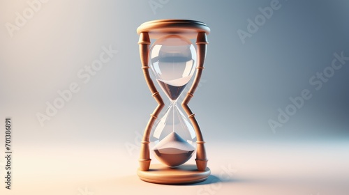 An hourglass on a light background, measuring the passage of time. The concept of a deadline for business or lack of time.