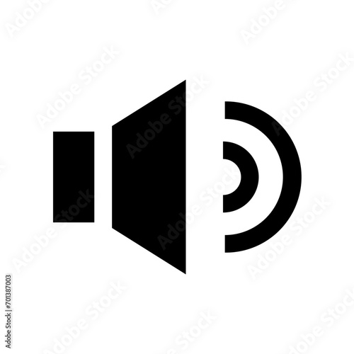 Sound volume max icon in filled glyph style. Simple speaker vector illustration — pixel-perfect icon.