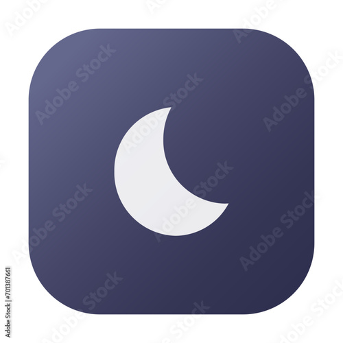 Crescent icon in gradient colorful style. Simple moon vector illustration — pixel-perfect icon.