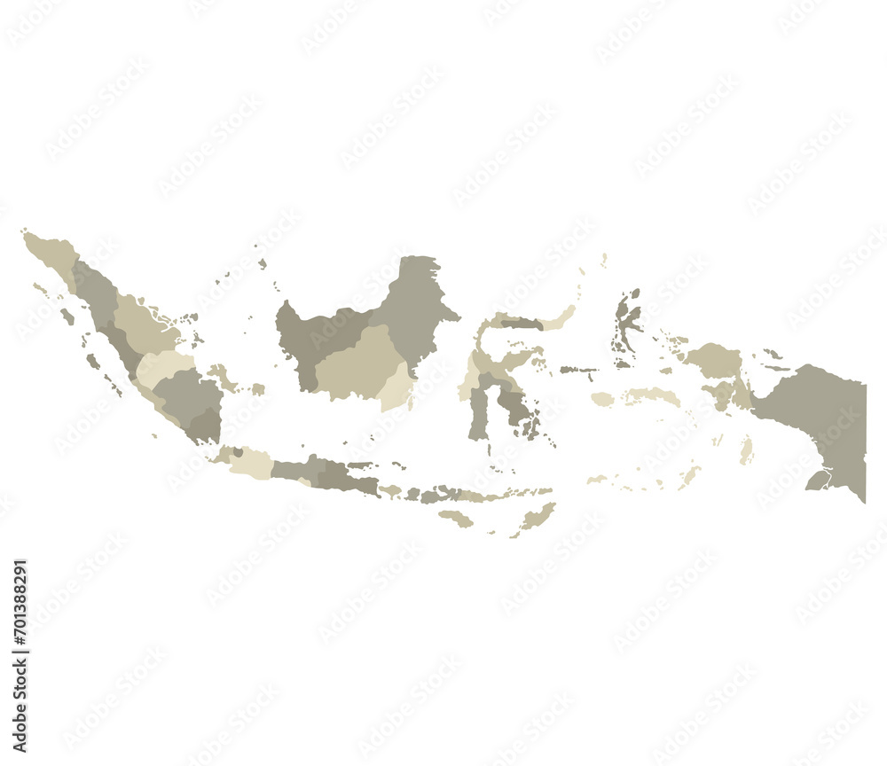Indonesia map. Map of Indonesia in administrative provinces