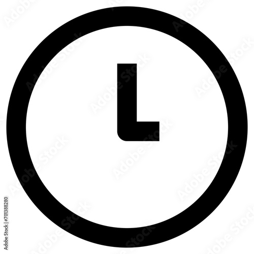 Clock icon in outline style. Simple time vector illustration — pixel-perfect icon.