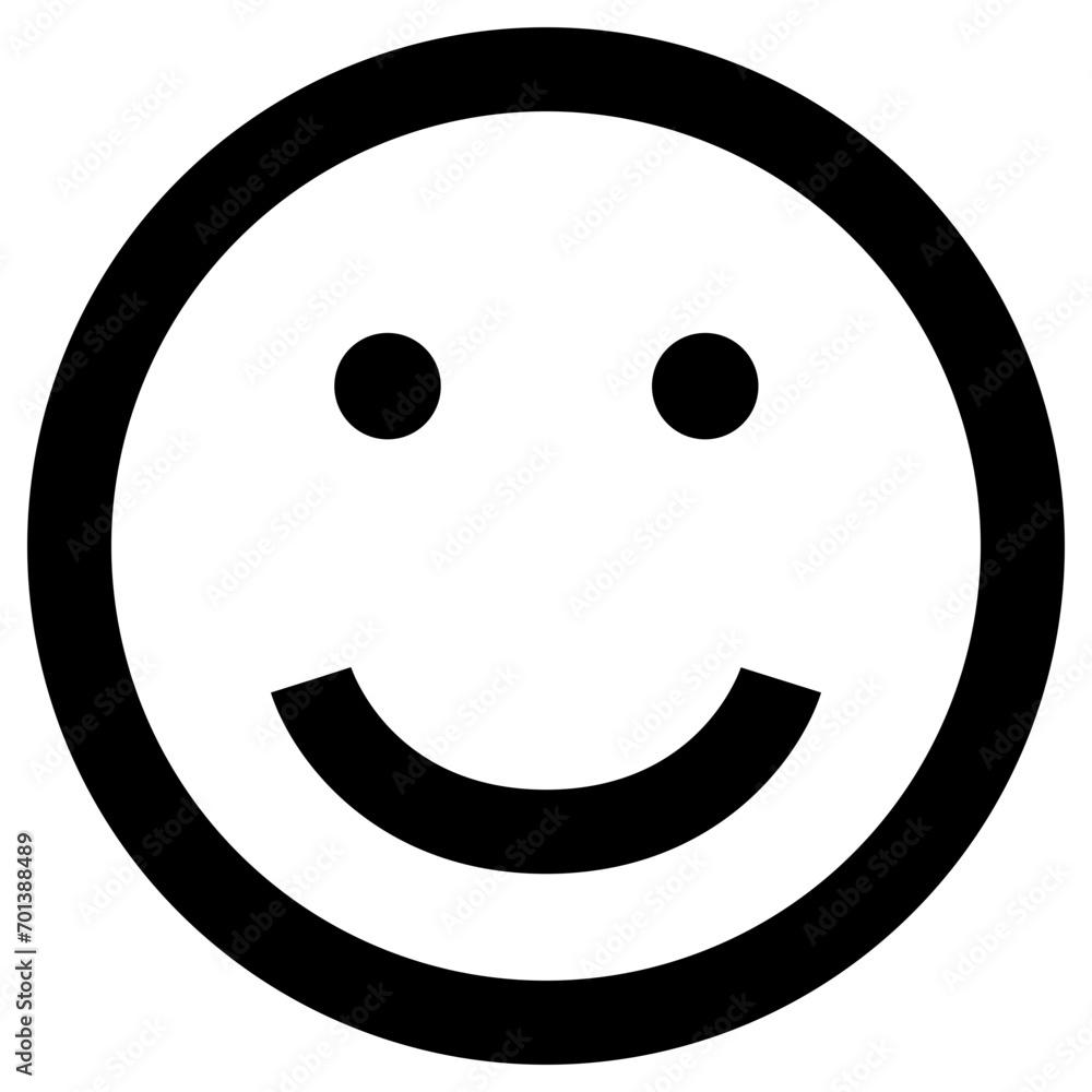 Fototapeta premium Smile emoji icon in outline style. Simple emoticon symbol vector — pixel-perfect icon.