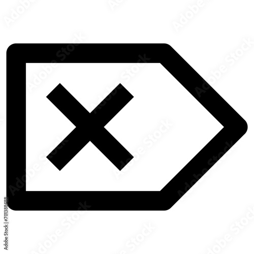 Remove tag icon in outline style. Simple keyword symbol vector — pixel-perfect icon.
