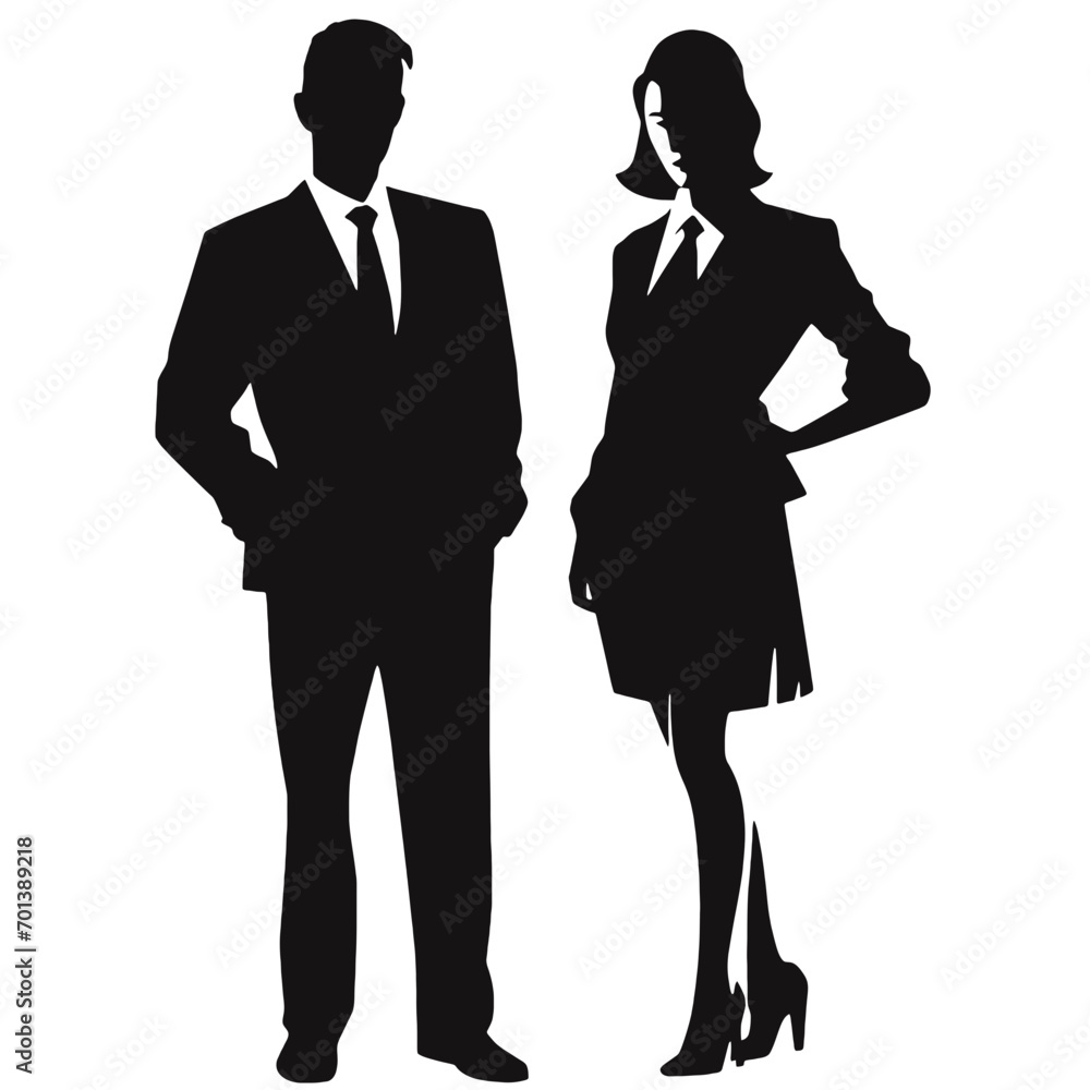 business people silhouettes vector illustration