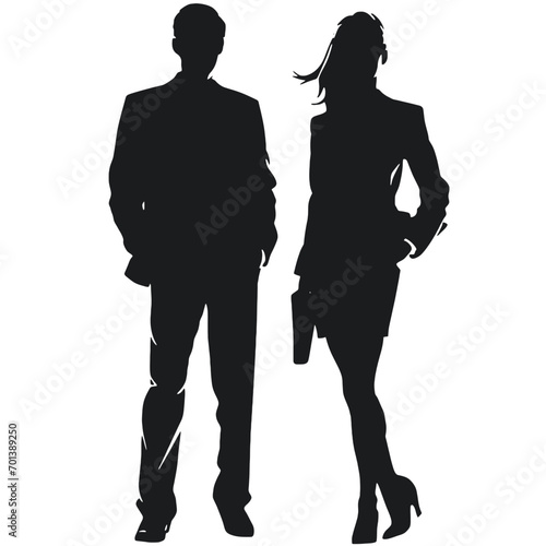 business people silhouettes vector illustration