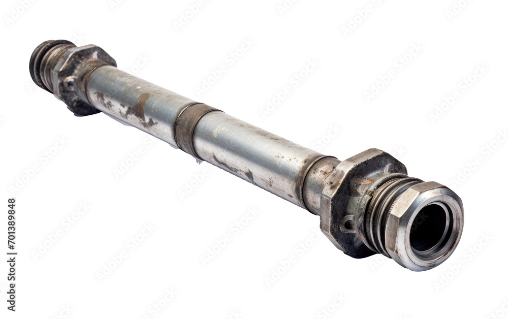 Steel pipe and connections on transparent background Steel pipe and connections on transparent background