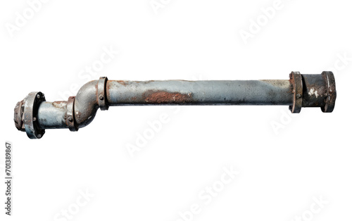 Steel pipe and connections on transparent background