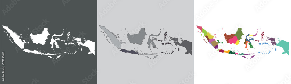 Indonesia map. Map of Indonesia in set