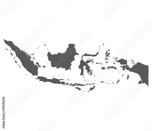 Indonesia map. Map of Indonesia in grey color