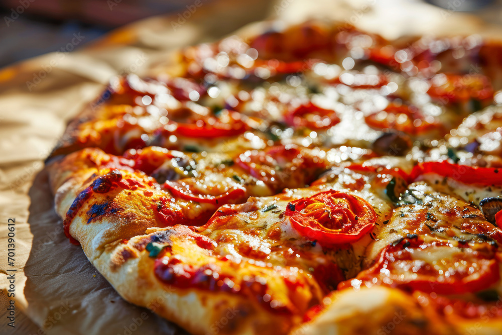 Pizza perfection, an image featuring a perfectly cooked and visually appealing pizza, showcasing the craftsmanship and quality of a well-made pizza. Pizza perfection, an image featuring a perfectly cooked and visually appealing pizza, showcasing the craftsmanship and quality of a well-made pizza.