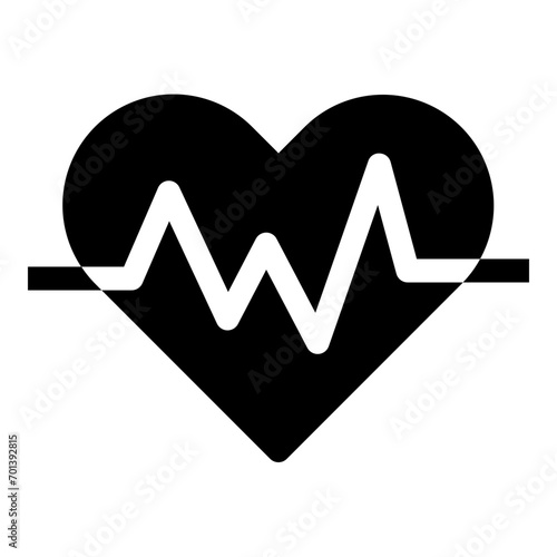 Heart rate icon in solid style. Simple medical symbol vector illustration — pixel-perfect icon.