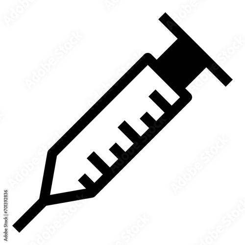 Syringe icon in solid style. Simple medical symbol vector illustration — pixel-perfect icon.