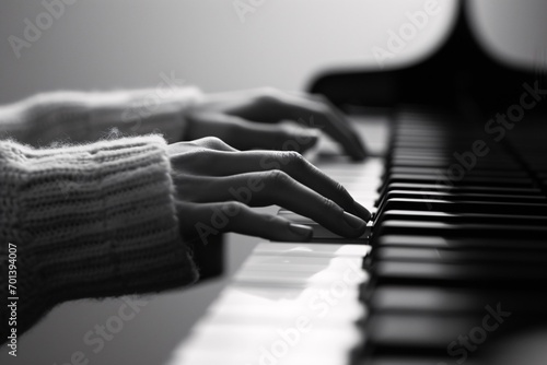 A person playing the piano. Generative AI photo