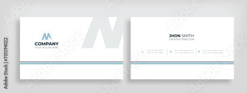 Simple Modern Business Card Creative And Professional Business Card Template Design. Minimal Shape corporate layout brand identity. photo