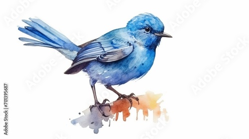 Blue bird Watercolor hand painted illustration isolat.Generative AI © shuvodesign