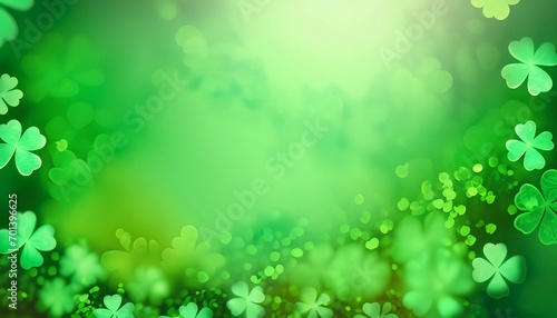 green abstract background with four-leaf clover © Frantisek