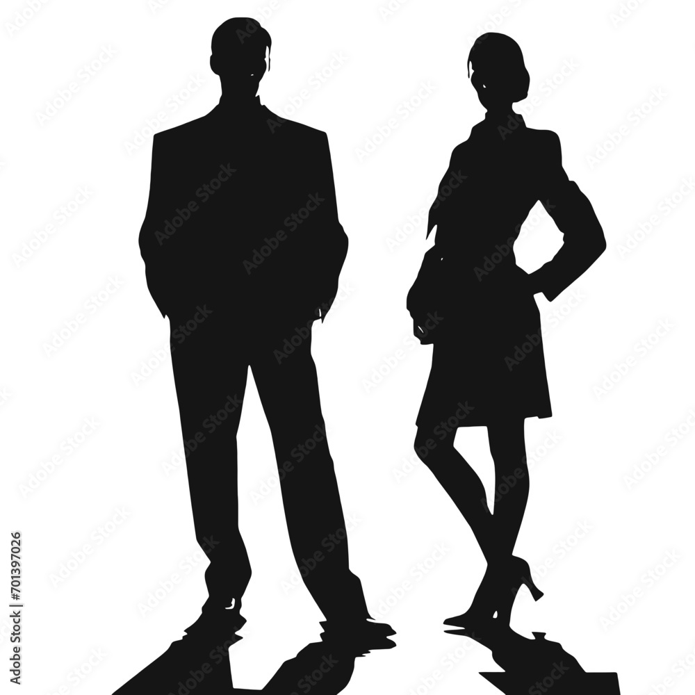 business people silhouettes vector illustration 