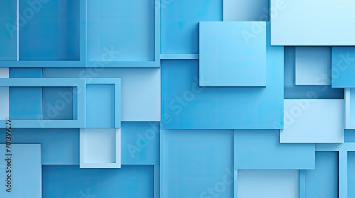 blue color scheme 3d paper collage geometric style ai technology concept background with copy space.