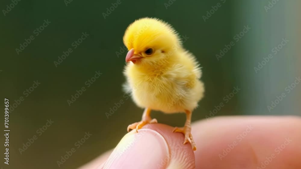 tiny small chicken sitting on a finger tip
tiny small chicken sitting on a finger tip