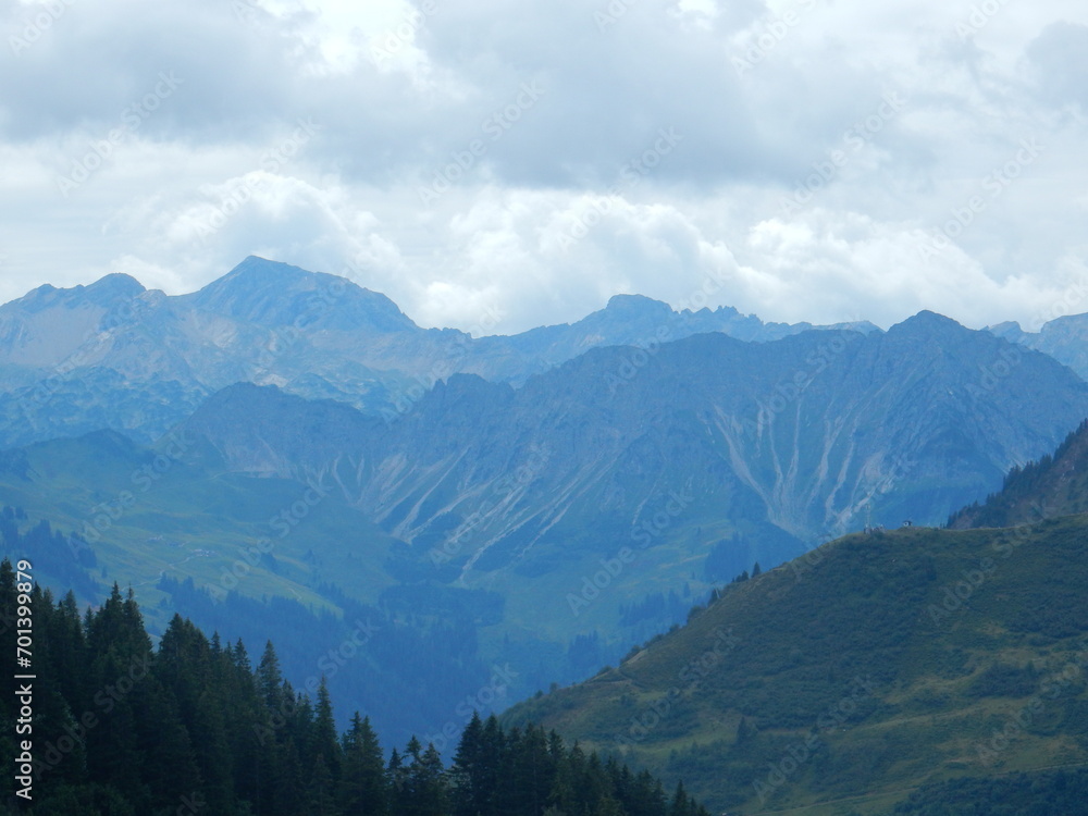 alpine landscape in damuls, voralberg, austria, 