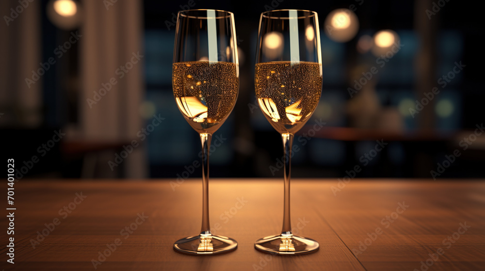 Glasses of champagne gifts Generative Ai