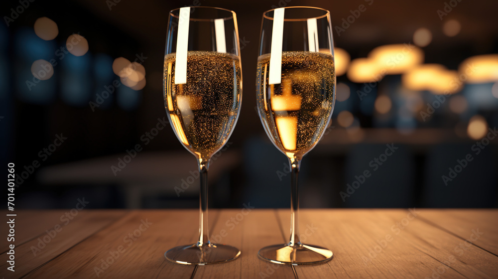 Glasses of champagne gifts Generative Ai