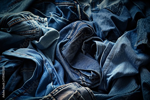 A Pile of Blue Jeans Generative AI