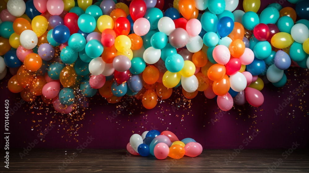 Obraz premium Colorful balloons background backdrop