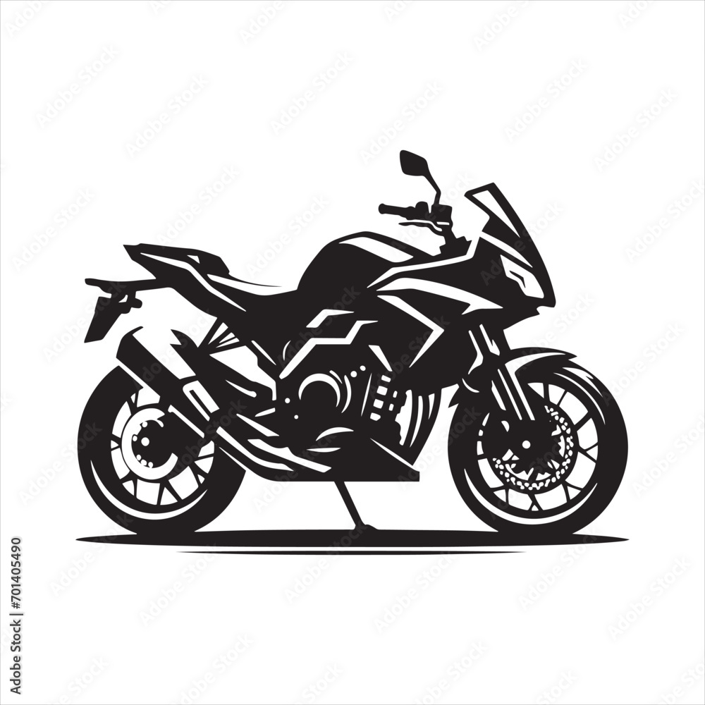Cycling Fitness: Active Lifestyle in Bike Silhouette - Motorbike Stock Vector, Black Vector Bike Silhouette

