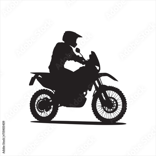 Bike Enthusiast: Silhouette of Passionate Rider - Black Vector Bike Silhouette, Motorbike Stock Vector 