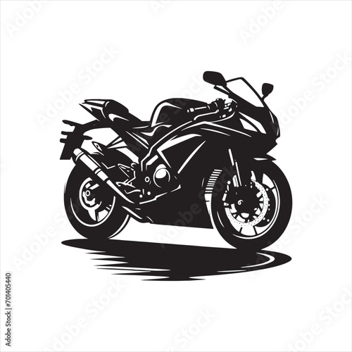 Speed and Grace  Cyclist s Silhouette in Full Motion - Motorbike Stock Vector  Black Vector Bike Silhouette 