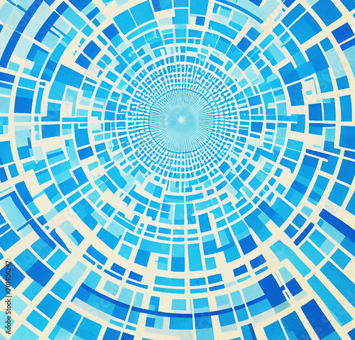Blue background with circles  abstract round template  geometric wallpaper 