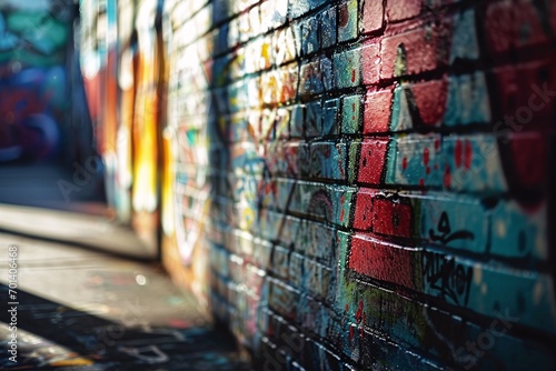 Colorful Graffiti Wall Generative AI