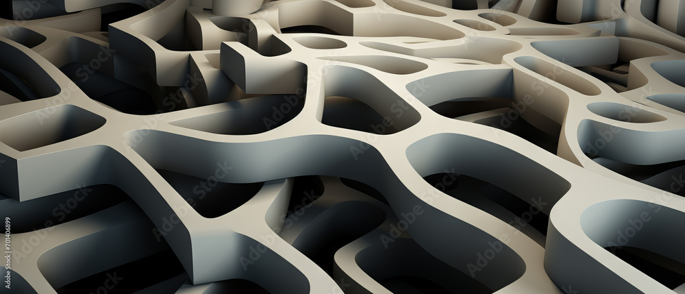 Fototapeta premium Abstract maze concept with a white background.
