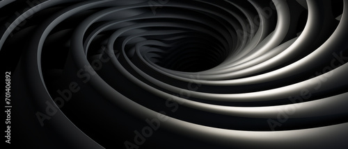 Futuristic illustration featuring a metallic spiral pattern.