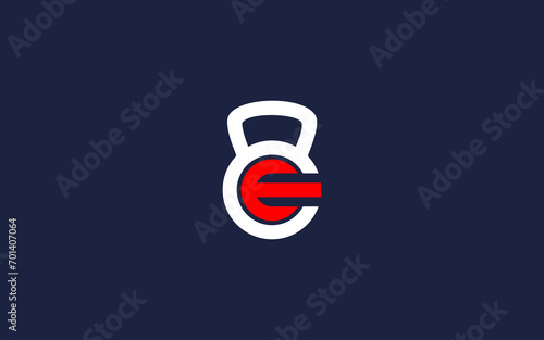 letter ce with kettlebell logo icon design vector design template inspiration photo