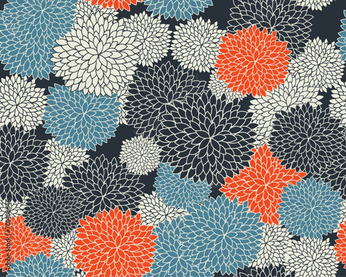 Beautiful textile pattern of aster flowers. Vector pattern for print and seamless surfaces of aster.