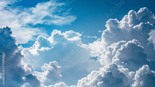 Minimalist Cloudcore: White Puffy Clouds in a Serene Sky Background
