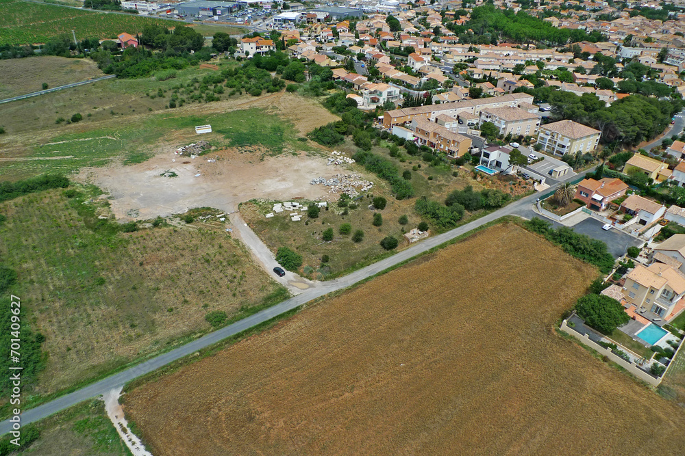 Photo aérienne Marseillan lotissement urbanisme aménagement territoire Hérault Occitanie Artenseo Languedoc Roussillon France