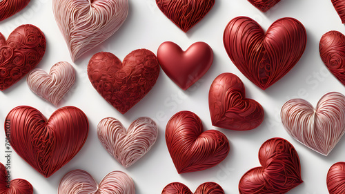 Love, Valentine's Day concepts. Red Heart elements background for love concept design. AI generated image