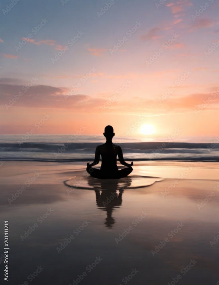 silhouette of a man meditating