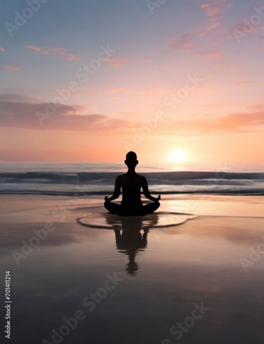 silhouette of a man meditating © Elena