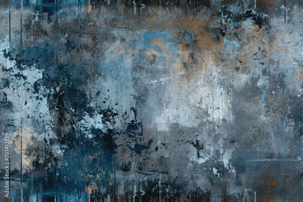 Obraz premium Raw Beauty, Abstract Gray and Blue Composition