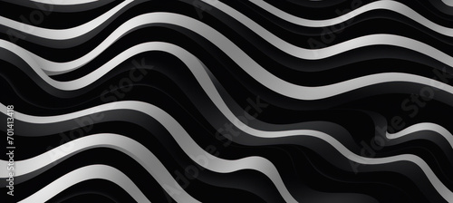 Minimalist Black and White Waves, Abstract Lines Background