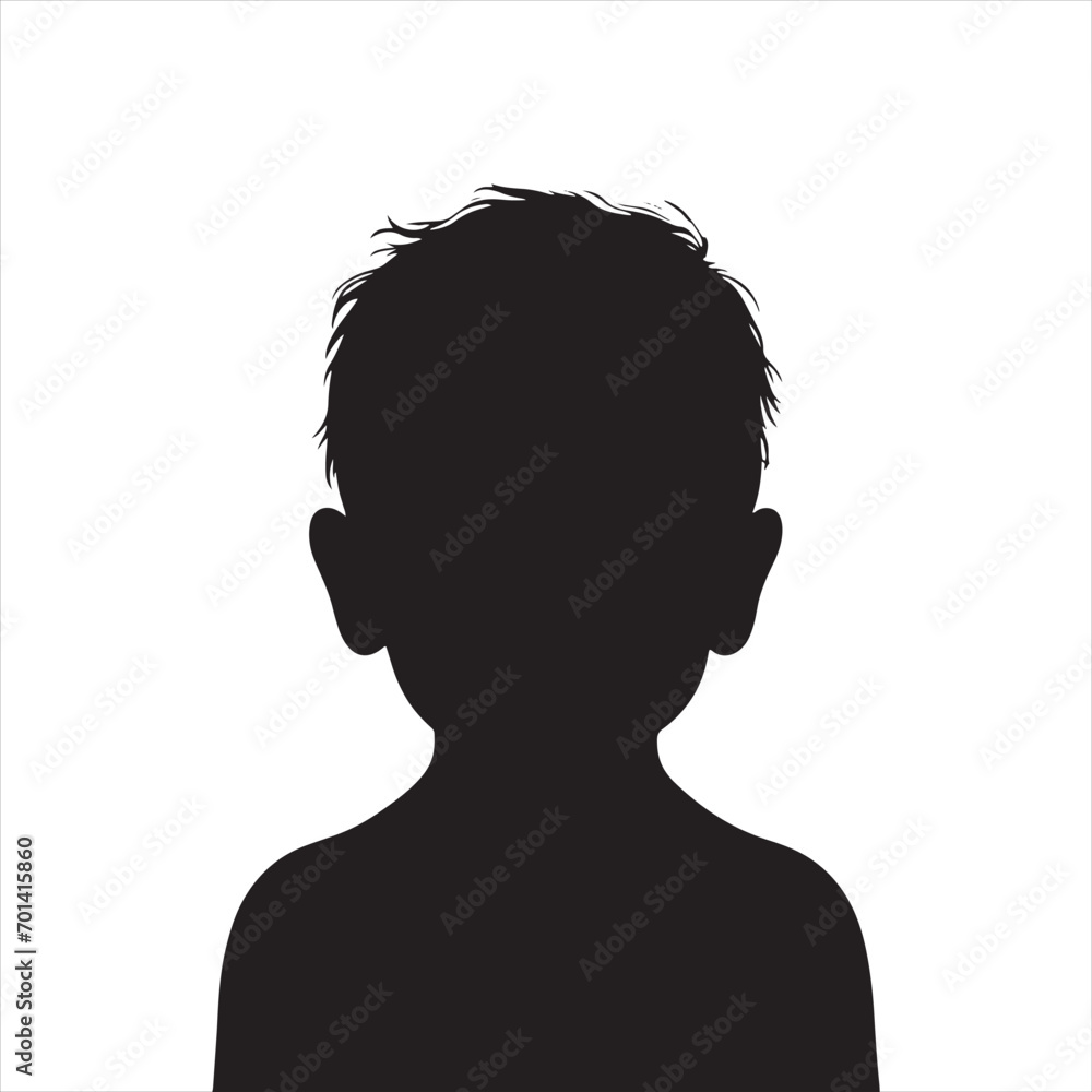 Child Silhouette: Simple Outlines Capturing Innocence and the Beauty of Youth - Kid Black Vector Stock
